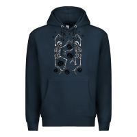 Navy halloween dancing skeletons Premium Hoodie - BarkalooDesign