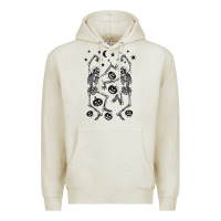 Oatmeal Heather halloween dancing skeletons Premium Hoodie - BarkalooDesign
