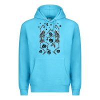 Ocean Blue halloween dancing skeletons Premium Hoodie - BarkalooDesign