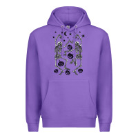 Purple halloween dancing skeletons Premium Hoodie - BarkalooDesign