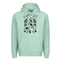 Seafoam halloween dancing skeletons Premium Hoodie - BarkalooDesign
