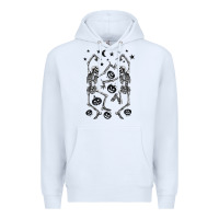 White halloween dancing skeletons Premium Hoodie - BarkalooDesign