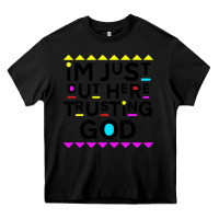 Black i'm just out here trusting god Heavy Core Tee - artisFamous