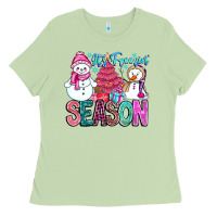 Matcha It's Freezin Season Ladies Tee - CowhideDigitalArt