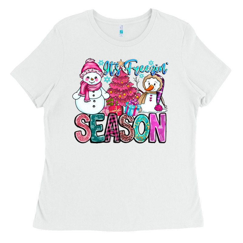 It's Freezin Season Ladies Tee by CowhideDigitalArt | Teevron