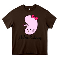 Chocolate Brown hello kidney Heavy Core Tee - artisFamous