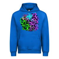 Cobalt Colorful Leopard patch Urban Hoodie - RanaPortraitStore