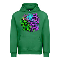Emerald Colorful Leopard patch Urban Hoodie - RanaPortraitStore