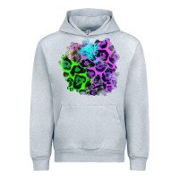 Heather Grey Colorful Leopard patch Urban Hoodie - RanaPortraitStore