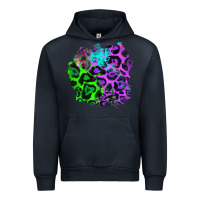 Navy Colorful Leopard patch Urban Hoodie - RanaPortraitStore