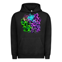 Pigment Black Colorful Leopard patch Urban Hoodie - RanaPortraitStore