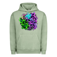 Pigment Oil Green Colorful Leopard patch Urban Hoodie - RanaPortraitStore