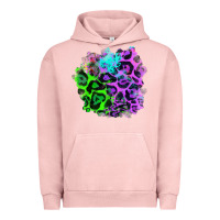 Pigment Salmon Colorful Leopard patch Urban Hoodie - RanaPortraitStore