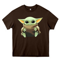 Chocolate Brown baby yoda Heavy Core Tee - artisFamous