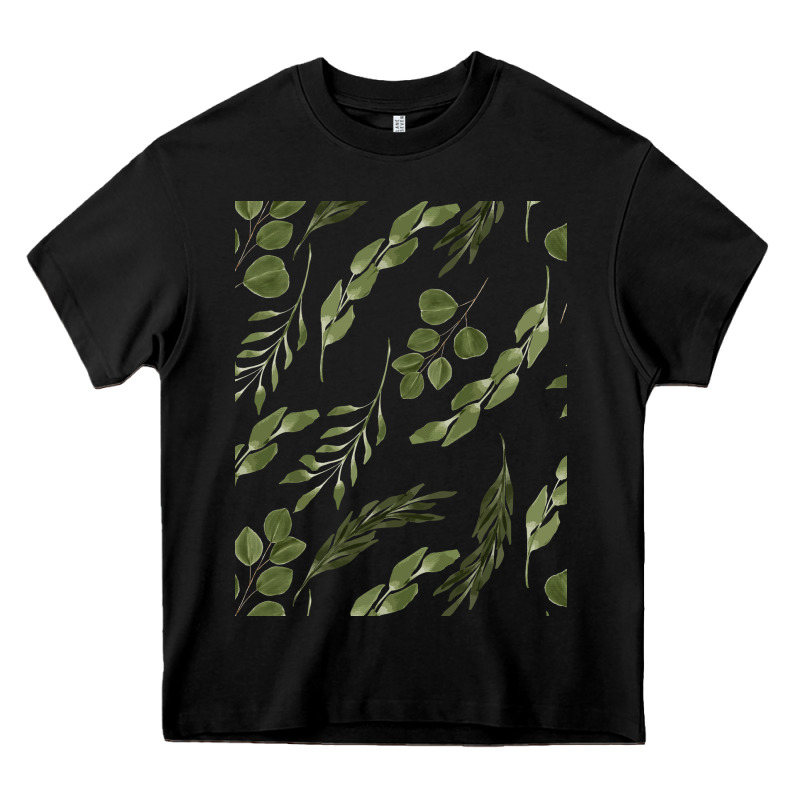 Watercolor Eucalyptus Pattern Heavy Core Tee by artisFamous | Teevron
