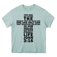 John 3:16 Bible Verse Cool Christian Church Shirts Christianity Heavy Core Tee | Teevron