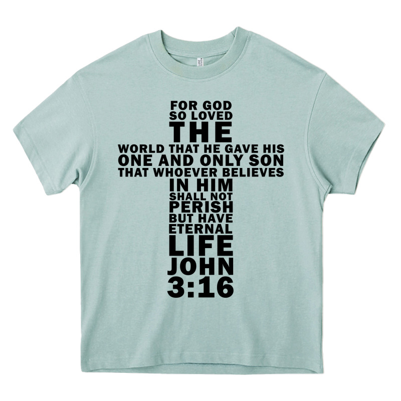 John 3:16 Bible Verse Cool Christian Church Shirts Christianity Heavy Core Tee by artisFamous | Teevron