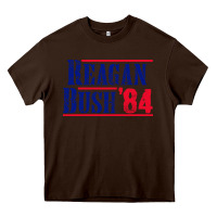 Chocolate Brown reagan bush '84 Heavy Core Tee - artisFamous