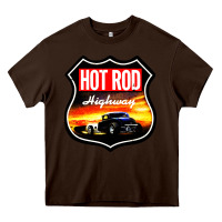 Chocolate Brown HOT ROD GARAGE CAR Heavy Core Tee - artisFamous
