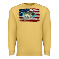 Antique Gold American Flag Fish Premium Sweatshirt - Jasminsmagicworld