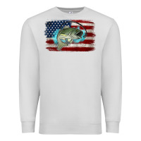 Dove Grey American Flag Fish Premium Sweatshirt - Jasminsmagicworld