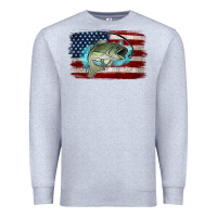 Heather Grey American Flag Fish Premium Sweatshirt - Jasminsmagicworld