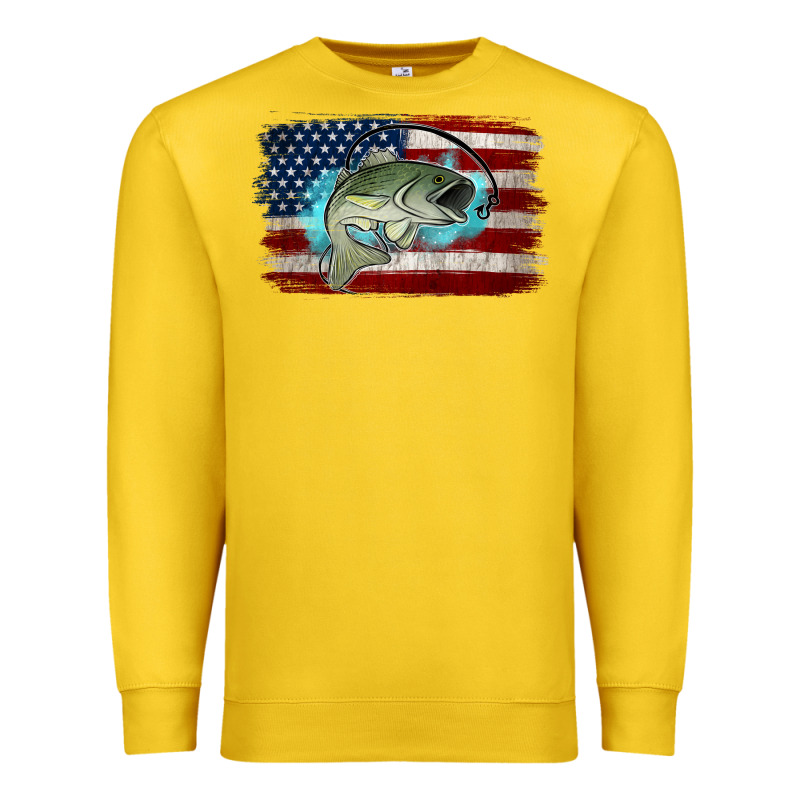 American Flag Fish Premium Sweatshirt by Jasminsmagicworld | Teevron