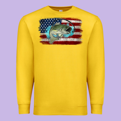 American Flag Fish Premium Sweatshirt Designed By Jasminsmagicworld