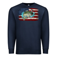Navy American Flag Fish Premium Sweatshirt - Jasminsmagicworld