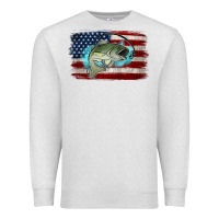 Oatmeal Heather American Flag Fish Premium Sweatshirt - Jasminsmagicworld