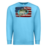 Ocean Blue American Flag Fish Premium Sweatshirt - Jasminsmagicworld