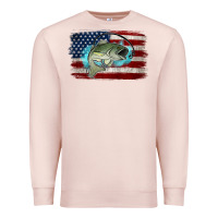 Pale Pink American Flag Fish Premium Sweatshirt - Jasminsmagicworld