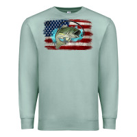 Seafoam American Flag Fish Premium Sweatshirt - Jasminsmagicworld