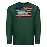 Sports Green American Flag Fish Premium Sweatshirt - Jasminsmagicworld
