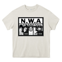 Cream N.W.A Californian hip hop group N.W.A Heavy Core Tee - artisFamous