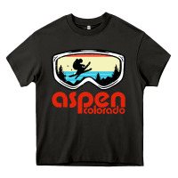 Asphalt aspen colorado ski mountain skiing retro vacation Heavy Core Tee - artisFamous