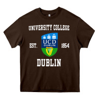 Chocolate Brown university college dublin Heavy Core Tee - artisFamous