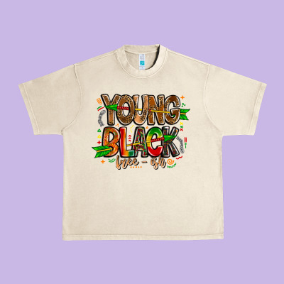 Young Black Free Ish Urban Heavy Tee Designed By Cowhidedigitalart