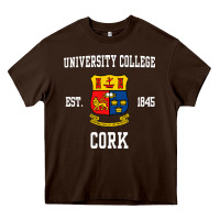Chocolate Brown university college cork Heavy Core Tee - artisFamous