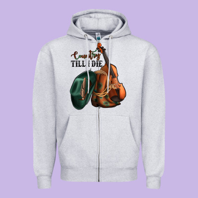 Country Till I Die Zipper Hoodie Designed By Jasminsmagicworld