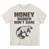 Cream honey badger dont care Heavy Core Tee - artisFamous