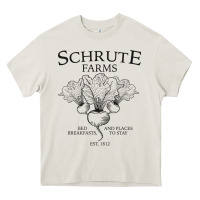 Cream Schrute Farms - The Office Heavy Core Tee - artisFamous