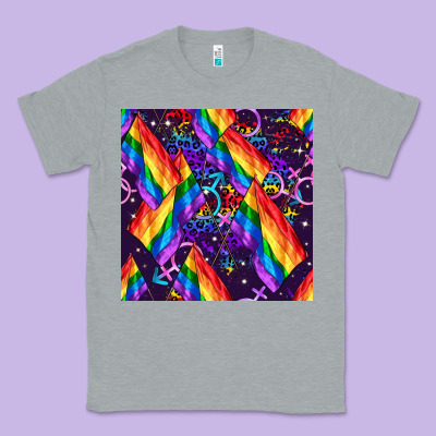 Lgbt Flag Seamless Pattern Classic Tee Designed By Fadigitalartstudio