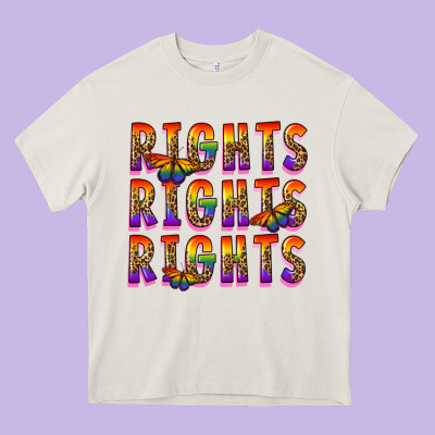 Rights Rights Rights Pride Heavy Core Tee Designed By Fadigitalartstudio