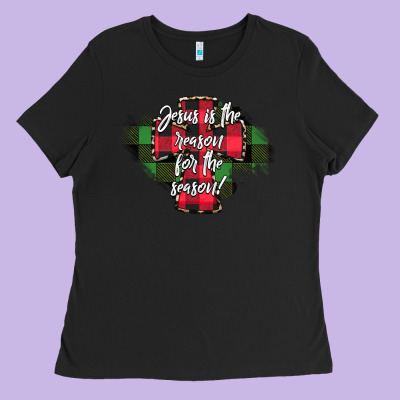 Jesus Is The Reason For The Season Ladies Tee Designed By Cowhidedigitalart