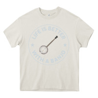 Cream Banjo Bluegrass Music Traditional Musician Funny Gift Heavy Core Tee - artisFamous