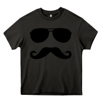 Asphalt moustache and sunglasses Heavy Core Tee - artisFamous