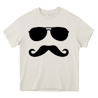 Cream moustache and sunglasses Heavy Core Tee - artisFamous