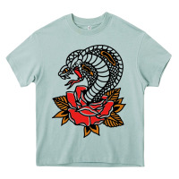 Arona the king cobra snake and rose Heavy Core Tee - artisFamous