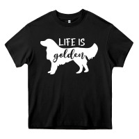 Black golden retriever - life is golden white Heavy Core Tee - artisFamous